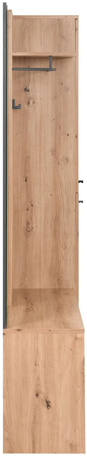 Homestyle4U Prieškambario spintos komplektas, 122x190x37 cm, ruda