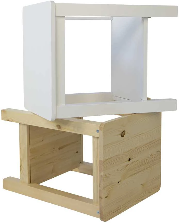 Homestyle4U Naktinis staliukas, 47x32x38 cm, balta