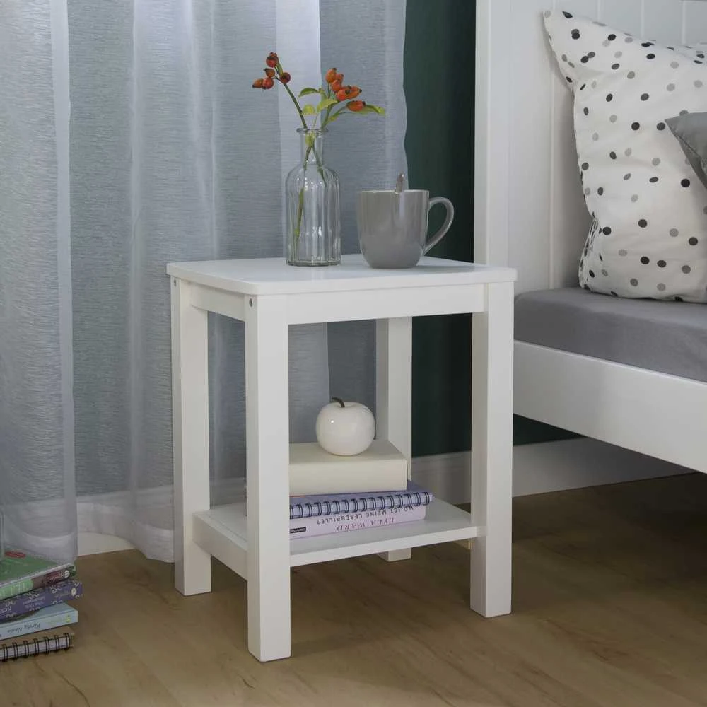 Homestyle4U Naktinis staliukas, 47x32x38 cm, balta
