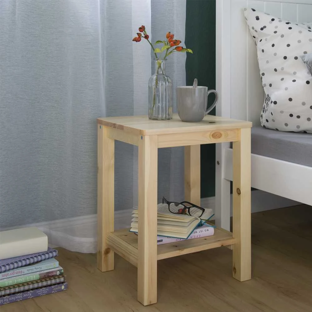 Homestyle4U Naktinis staliukas, 47x32x38 cm, rudas