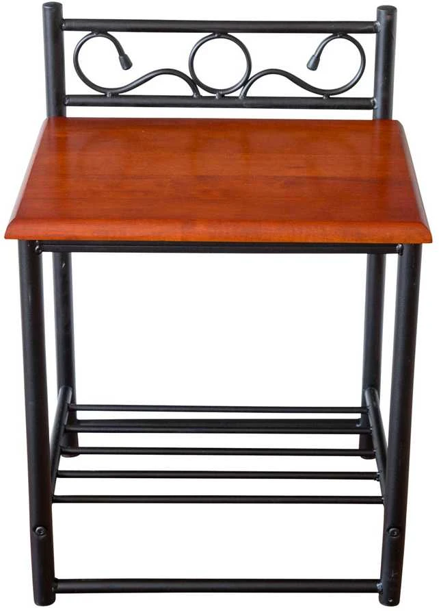 Homestyle4U Naktinis staliukas, 45x35x64 cm, juodas, rudas