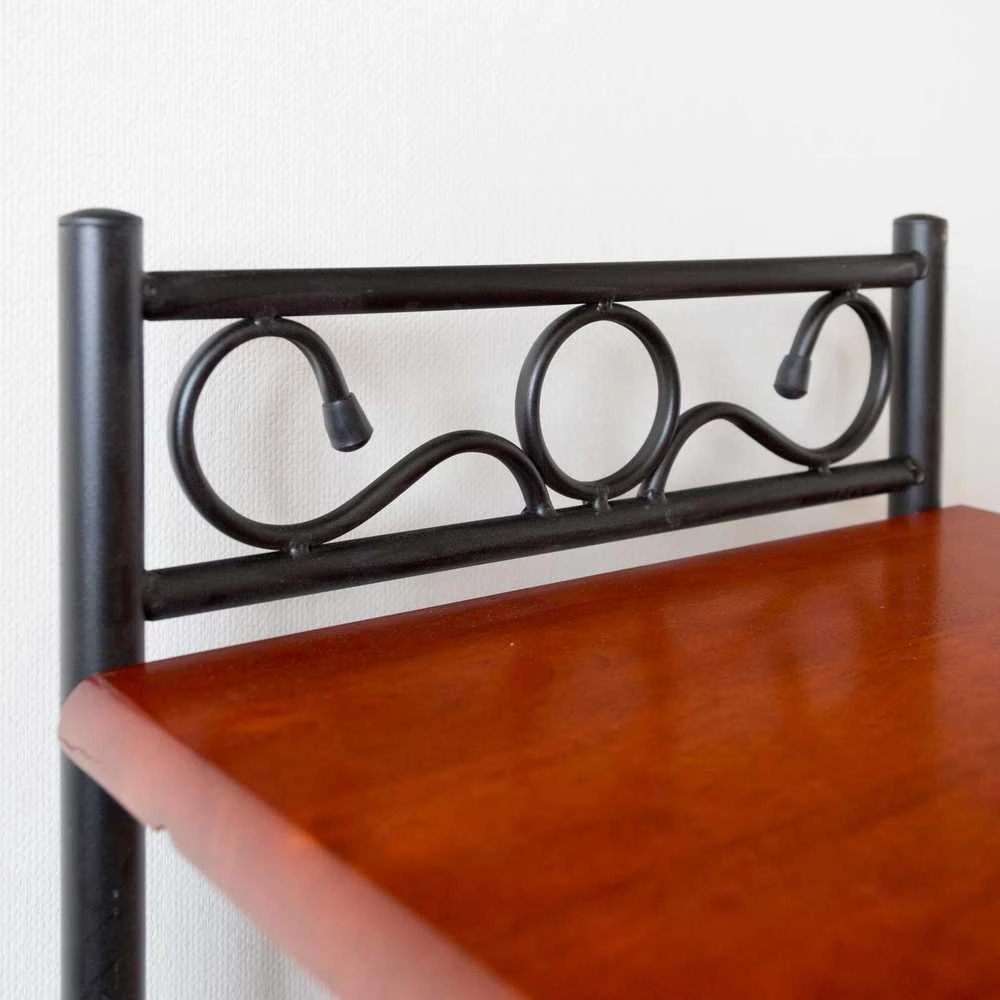 Homestyle4U Naktinis staliukas, 45x35x64 cm, juodas, rudas