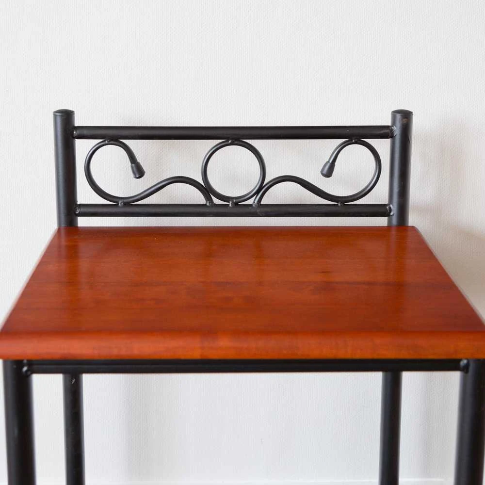 Homestyle4U Naktinis staliukas, 45x35x64 cm, juodas, rudas
