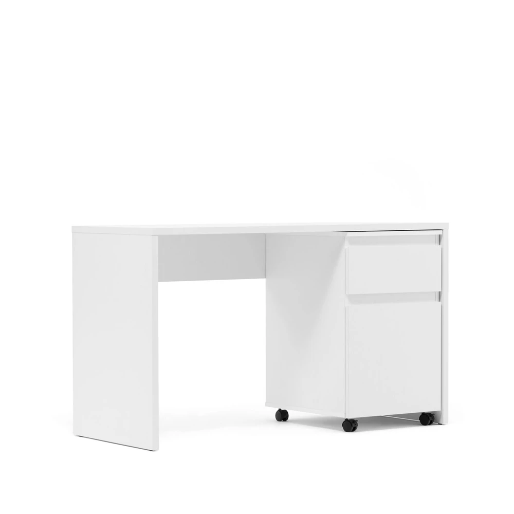 Homestyle4U Rašomasis stalas, 130x75x54 cm, Balta
