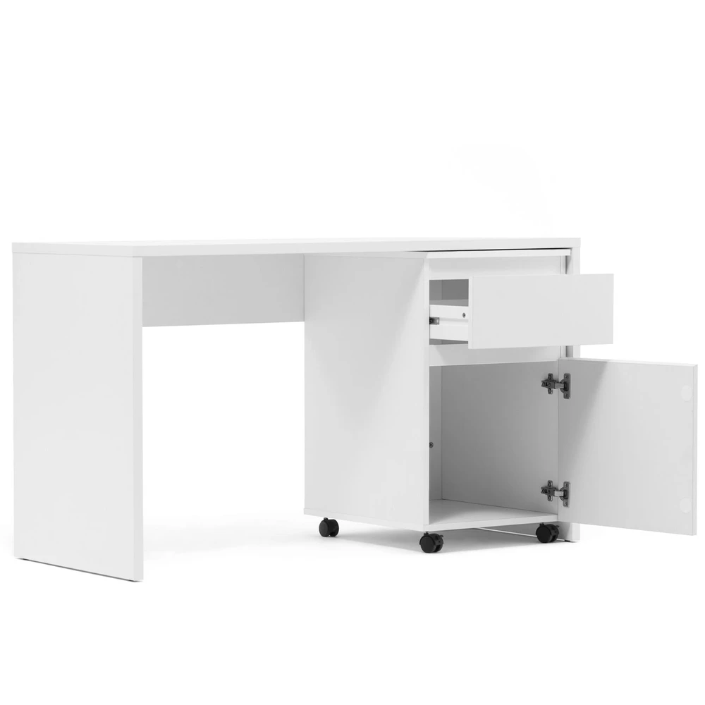 Homestyle4U Rašomasis stalas, 130x75x54 cm, Balta