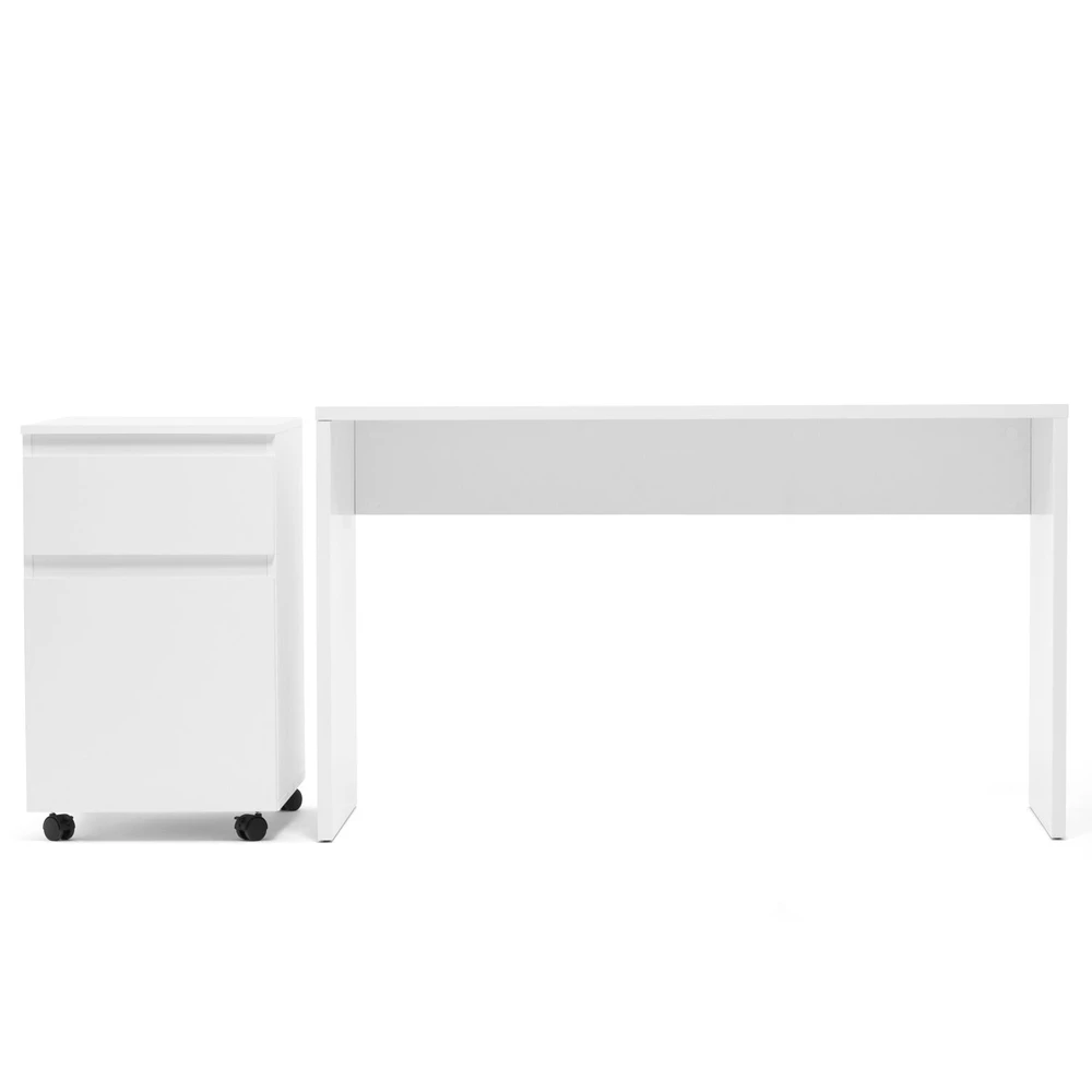 Homestyle4U Rašomasis stalas, 130x75x54 cm, Balta