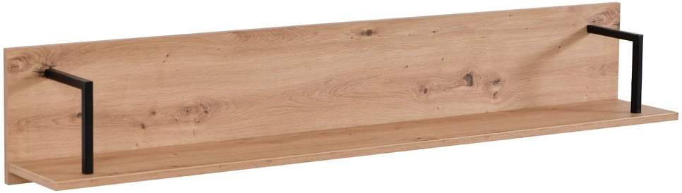 Homestyle4U Sieninė lentyna, 137.5x24x21 cm, juoda, ruda