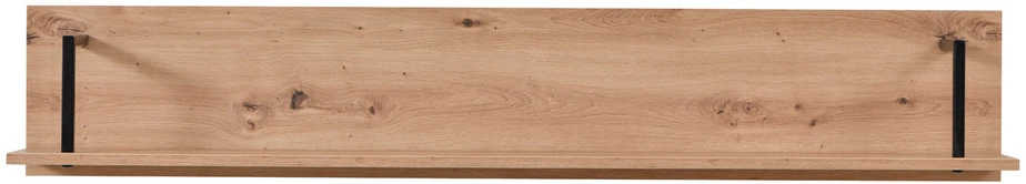 Homestyle4U Sieninė lentyna, 137.5x24x21 cm, juoda, ruda