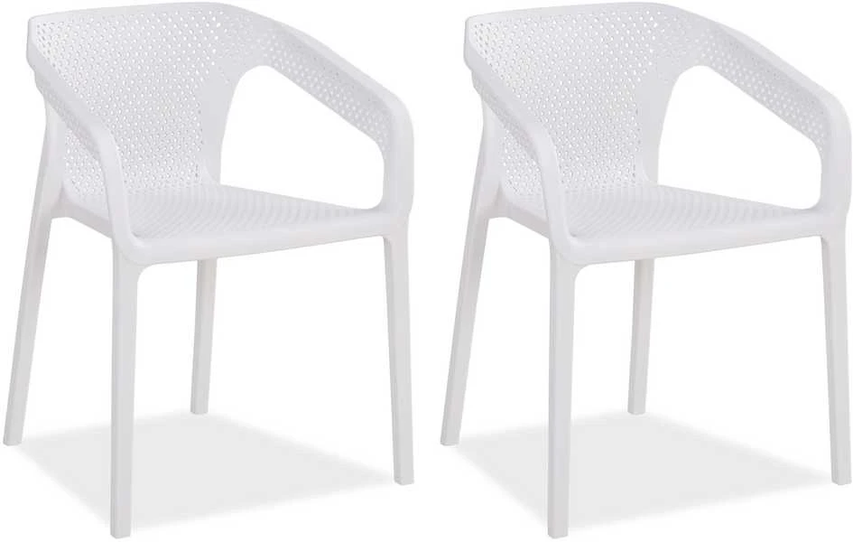 Lauko baldų komplektas Homestyle4U Sodo baldų komplektas, 55x74,5x54 cm, balta
