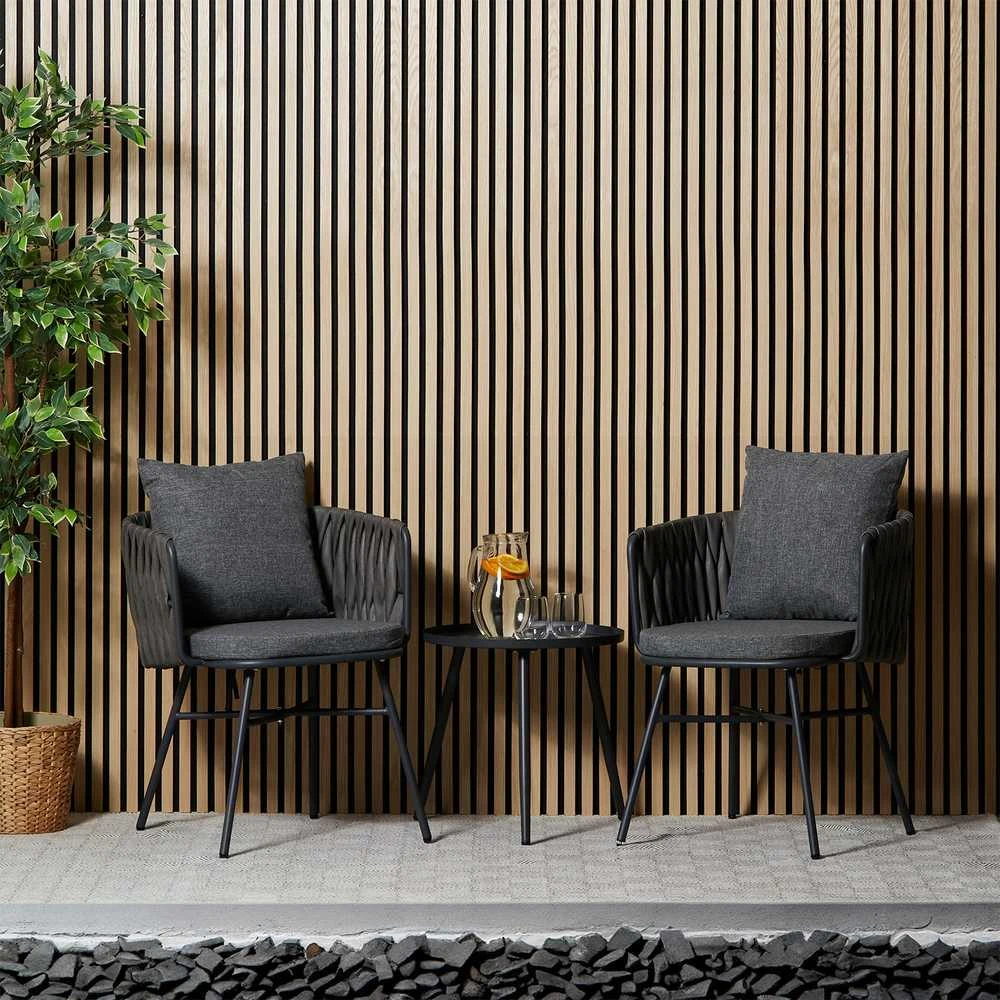 Lauko baldų komplektas Homestyle4U Sodo baldų komplektas, 163x70.5x61 cm, pilka