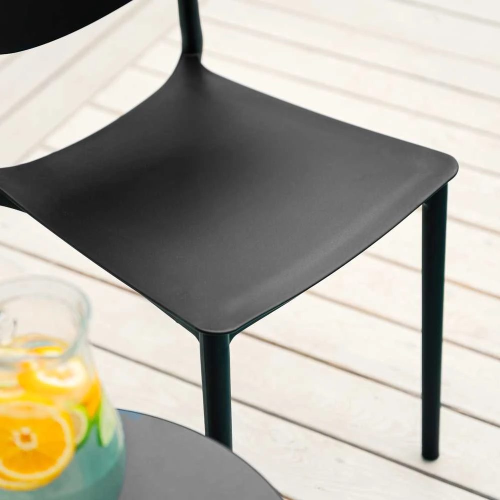 Homestyle4U Sodo kėdžių komplektas, 41x80.5x51 cm, juoda