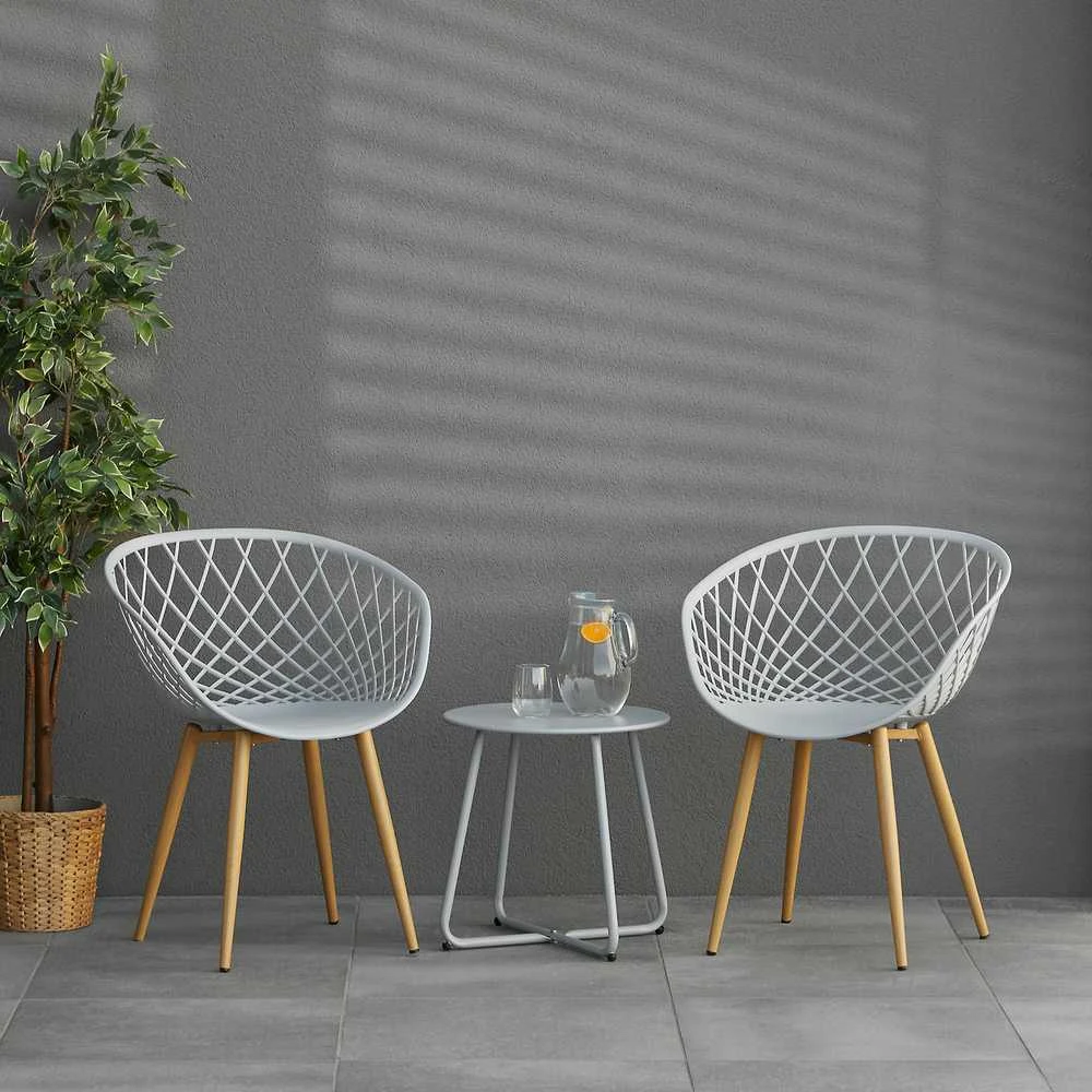 Homestyle4U Sodo kėdžių komplektas, 62x80x57 cm, pilka
