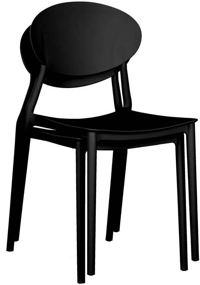 Homestyle4U Sodo kėdžių komplektas, 41x80.5x51 cm, juoda