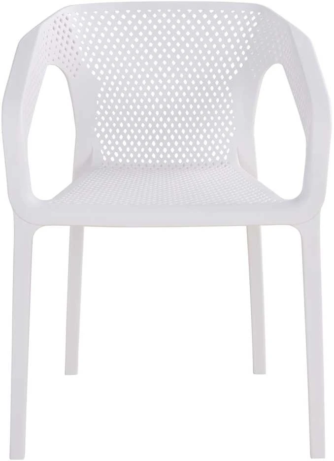 Homestyle4U Sodo kėdžių komplektas, 55x74.5x54 cm, balta