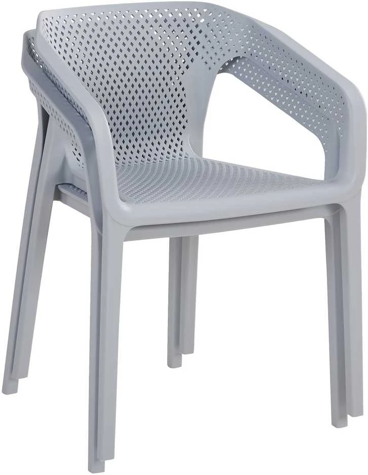 Homestyle4U Sodo kėdės, 55x74,5x54 cm, pilka