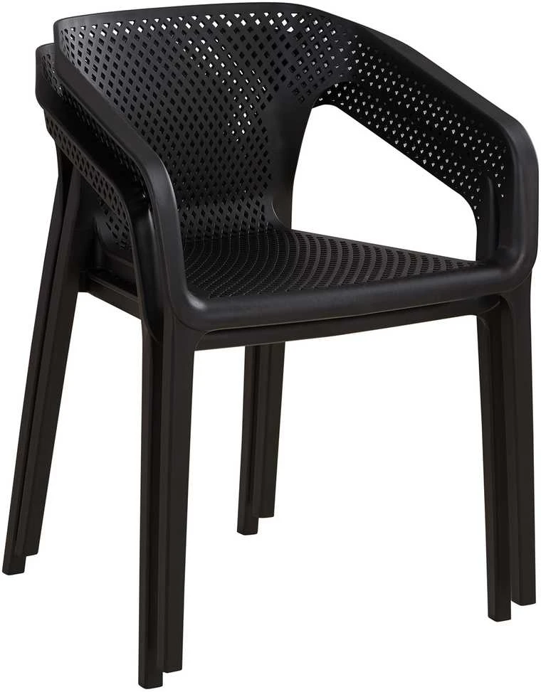 Homestyle4U Sodo kėdžių komplektas, 55x74,5x54 cm, juoda