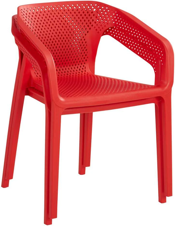 Homestyle4U Sodo kėdžių komplektas, 55x74.5x54 cm, raudona