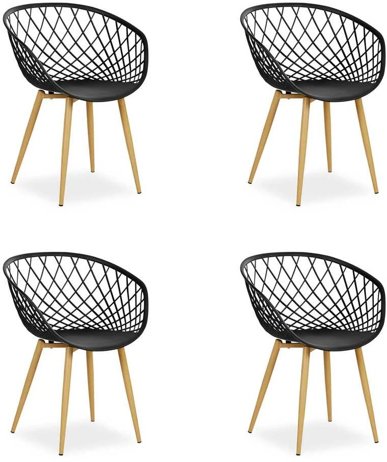Homestyle4U Sodo krėslų komplektas, 62x80x57 cm, juoda