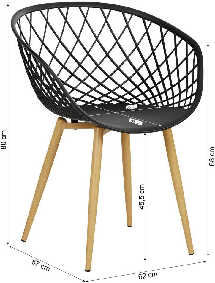 Homestyle4U Sodo kėdžių komplektas, 62x80x57 cm, juoda