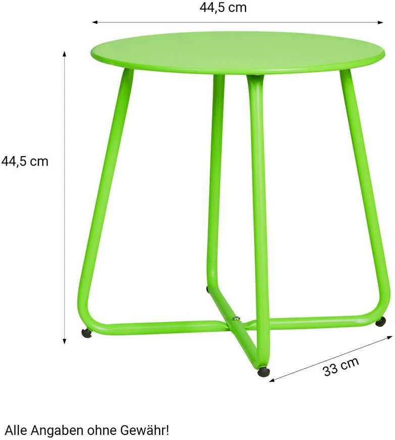 Homestyle4U Šoninis staliukas, 44.5x44.5x44.5 cm, žalias