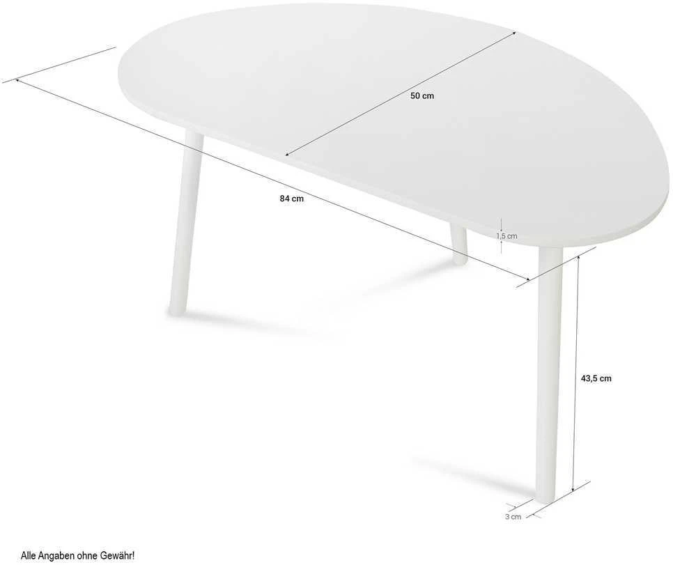 Homestyle4U Šoninis staliukas, 84x50x43.5 cm, balta