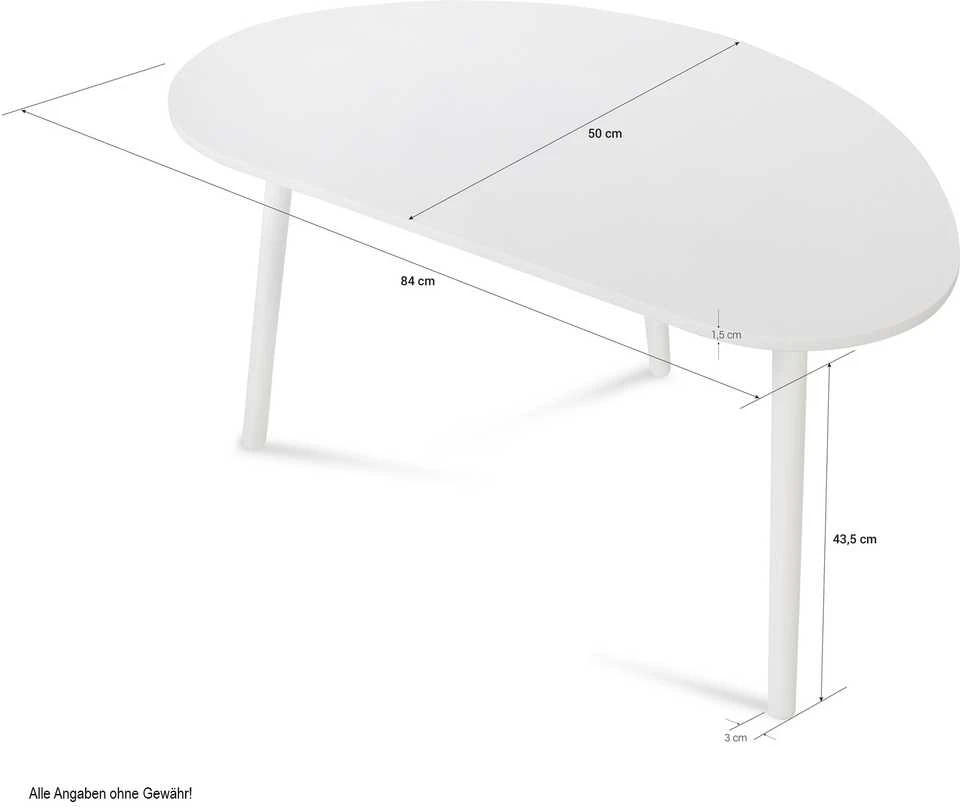 Homestyle4U Šoninis staliukas, 84x50x43.5 cm, balta