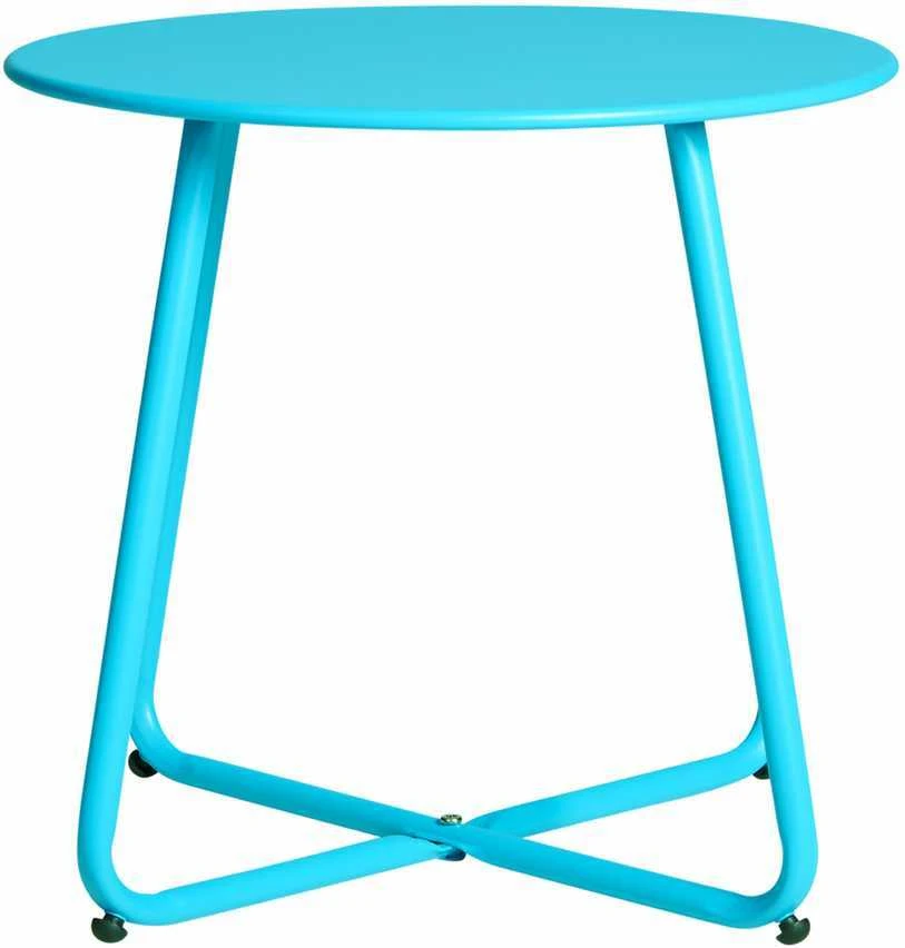 Homestyle4U Šoninis staliukas, 44.5x44.5x44.5 cm, mėlynas