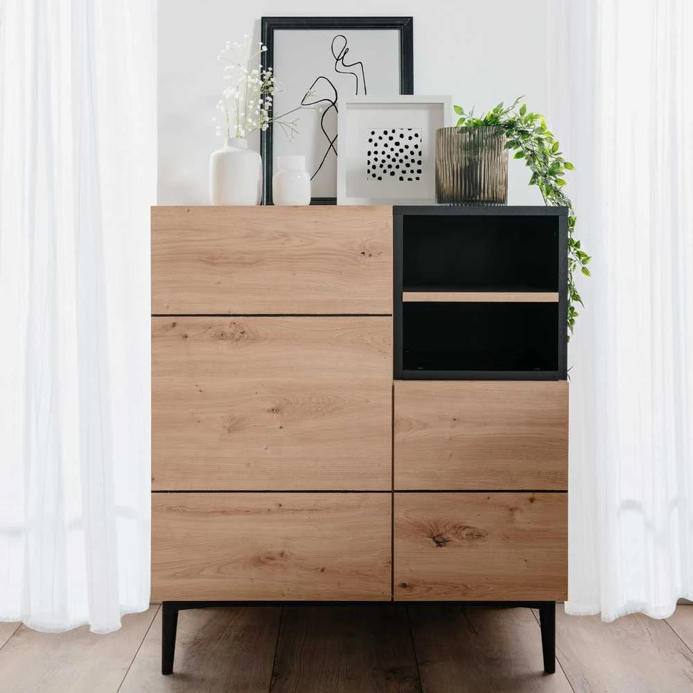 Homestyle4U Komoda, 80x40x90.4 cm, Ruda