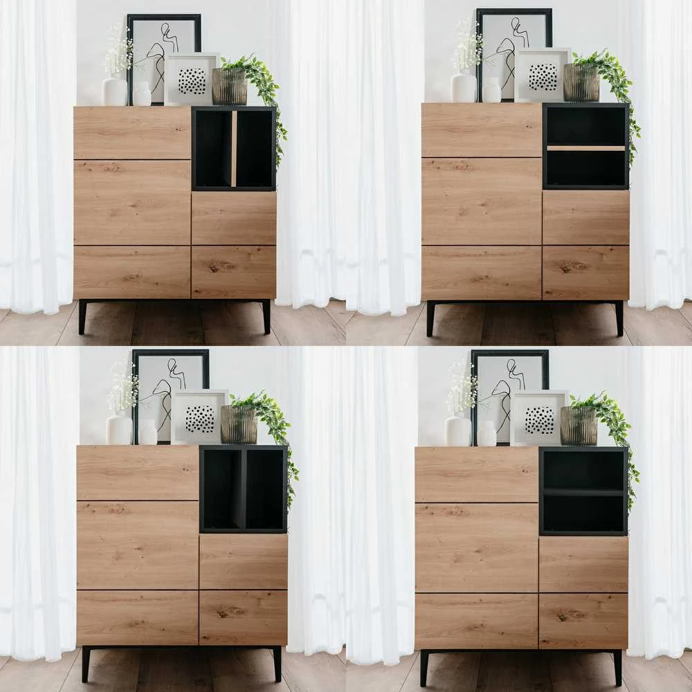 Homestyle4U Komoda, 80x40x90.4 cm, Ruda