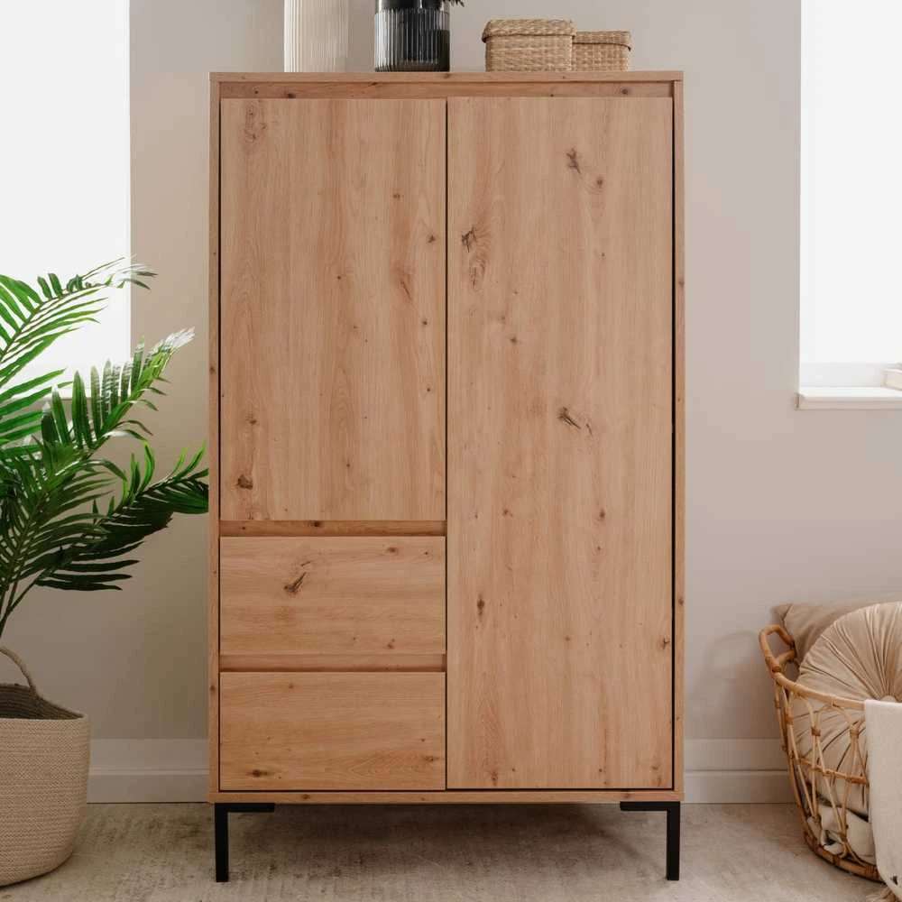 Homestyle4U Aukšta spintelė, 81x139x40 cm, ruda