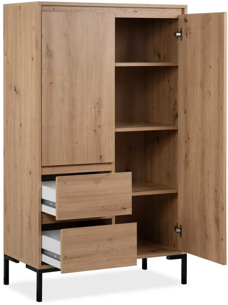 Homestyle4U Aukšta spintelė, 81x139x40 cm, ruda
