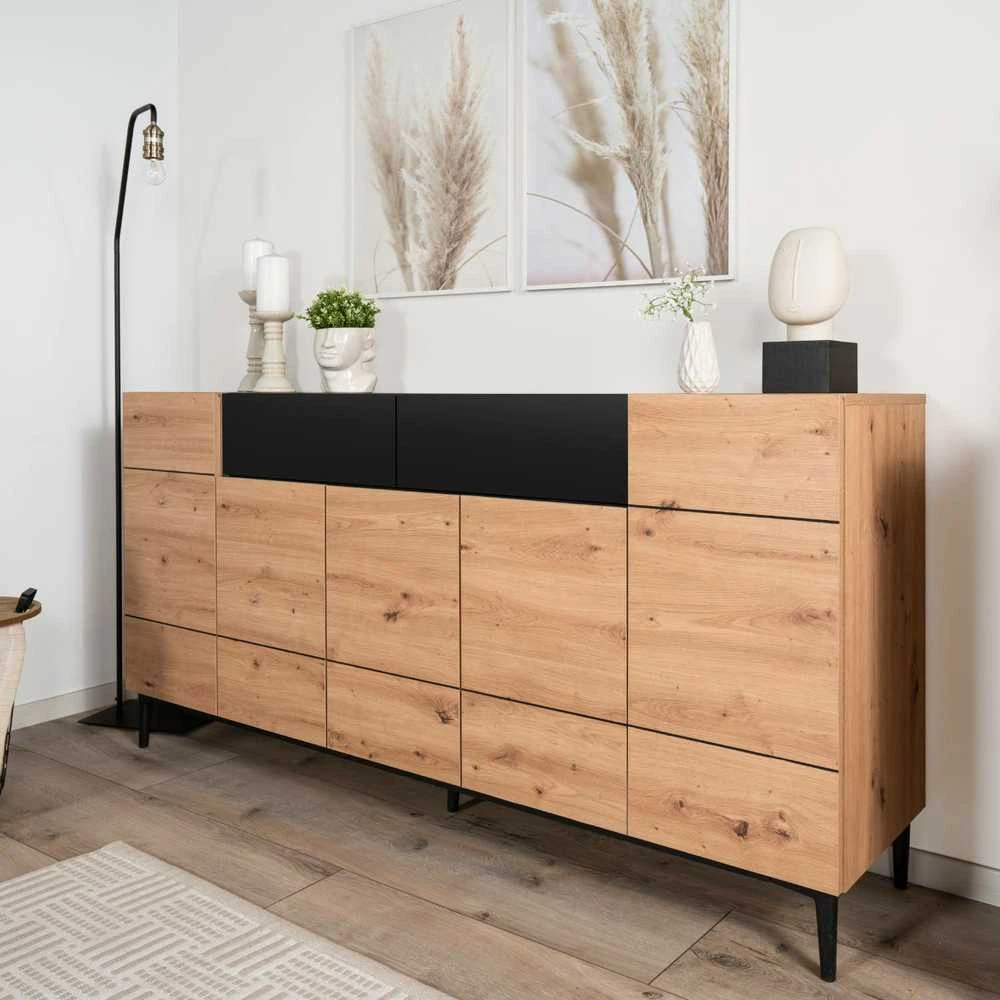 Homestyle4U Komoda, 180x41.8x90.4 cm, ruda