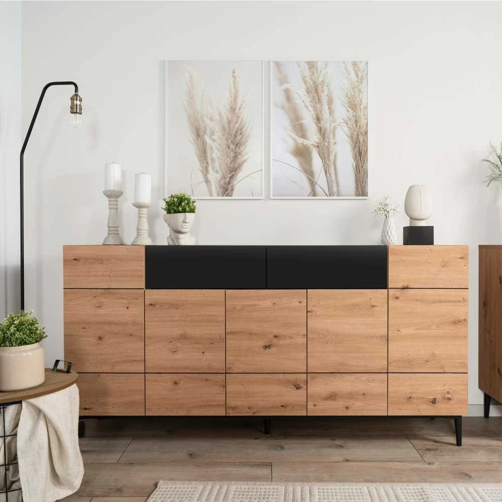 Homestyle4U Komoda, 180x41.8x90.4 cm, ruda