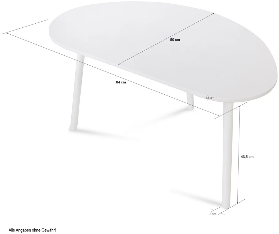 Homestyle4U Šoninis staliukas, 84x50x43.5 cm, balta
