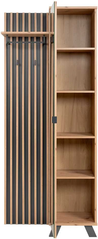 Homestyle4U Prieškambario spinta, 80x190x37 cm, ruda