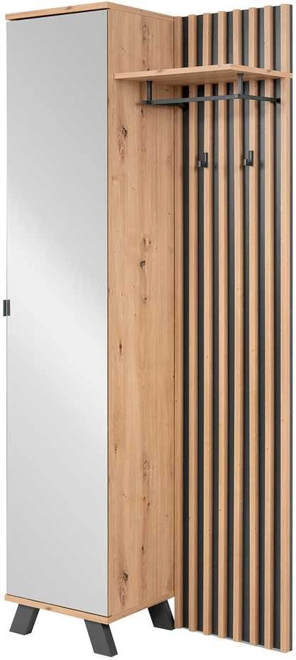 Homestyle4U Prieškambario spinta, 80x190x37 cm, ruda