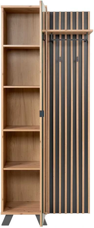 Homestyle4U Prieškambario spinta, 80x190x37 cm, ruda