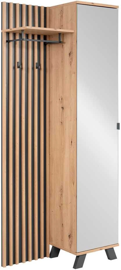 Homestyle4U Prieškambario spinta, 80x190x37 cm, ruda