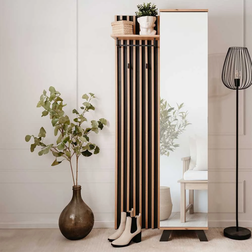 Homestyle4U Prieškambario spinta, 80x190x37 cm, ruda