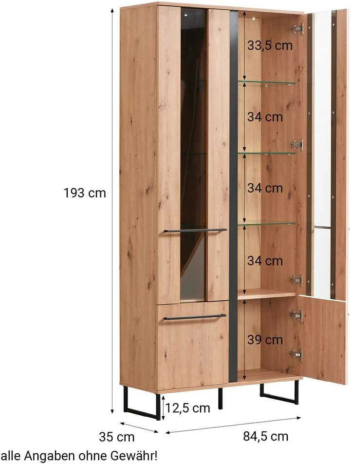 Homestyle4U Aukšta spintelė, 84,5x193x35 cm, ruda ir juoda