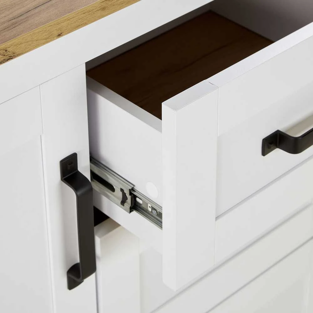 Homestyle4U Komoda, 150x89,5x41 cm, Balta