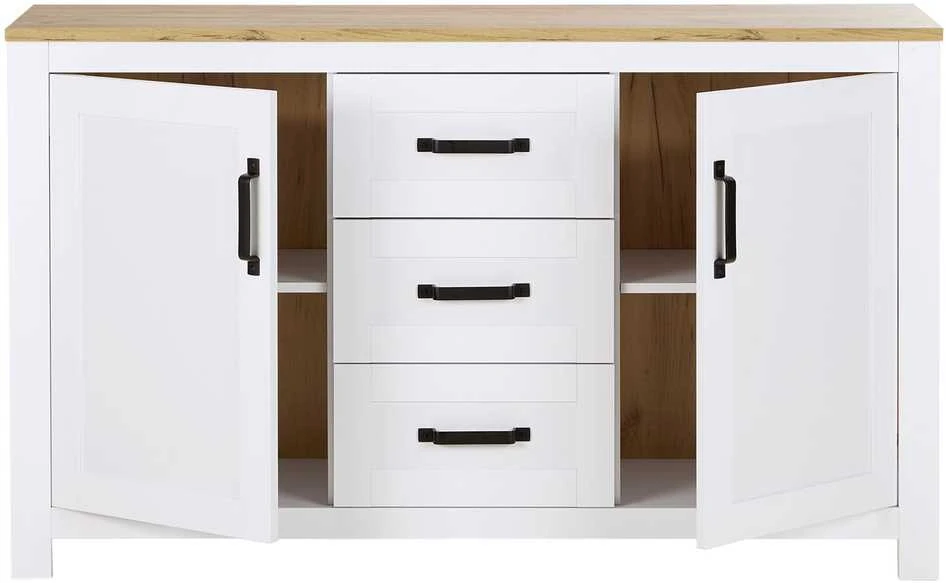 Homestyle4U Komoda, 150x89,5x41 cm, Balta