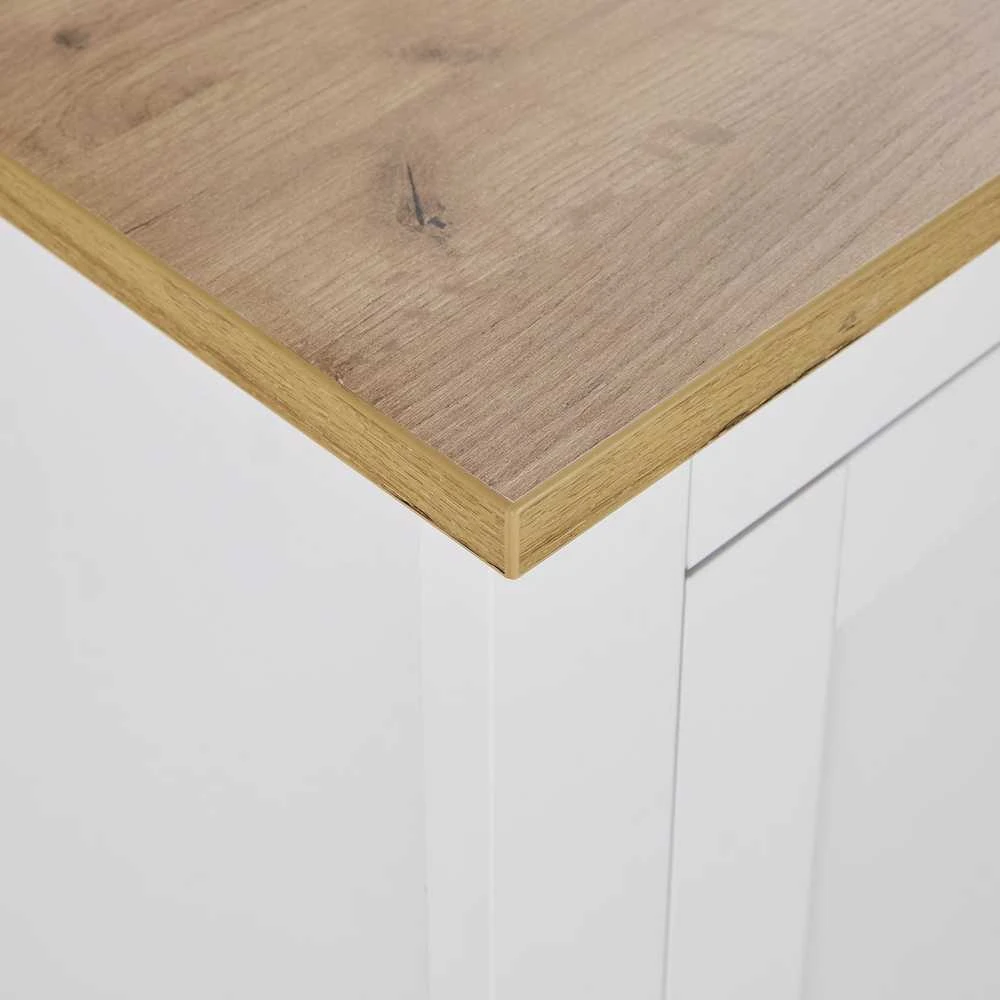 Homestyle4U Komoda, 150x89,5x41 cm, Balta