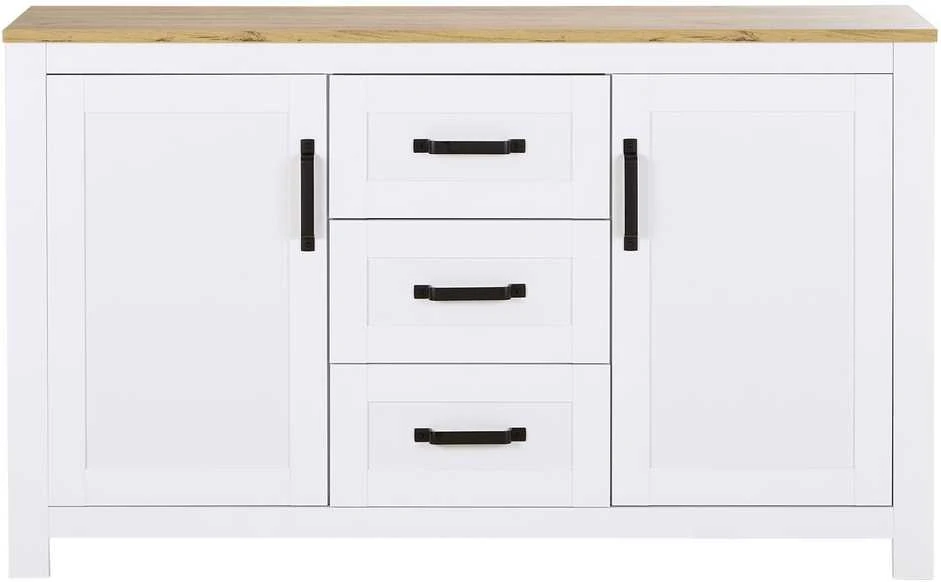 Homestyle4U Komoda, 150x89,5x41 cm, Balta