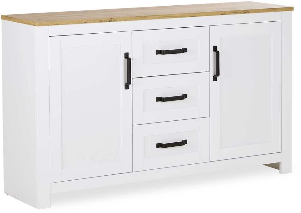 Homestyle4U Komoda, 150x89,5x41 cm, Balta