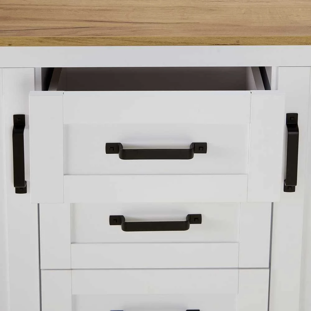 Homestyle4U Komoda, 150x89,5x41 cm, Balta