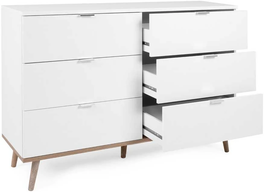 Homestyle4U Komoda, 120x40x86 cm, balta