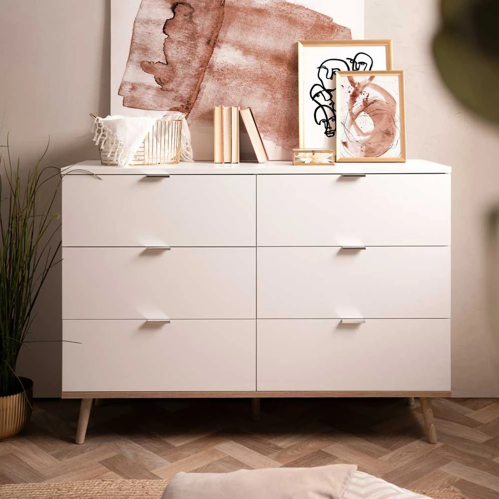 Homestyle4U Komoda, 120x40x86 cm, balta
