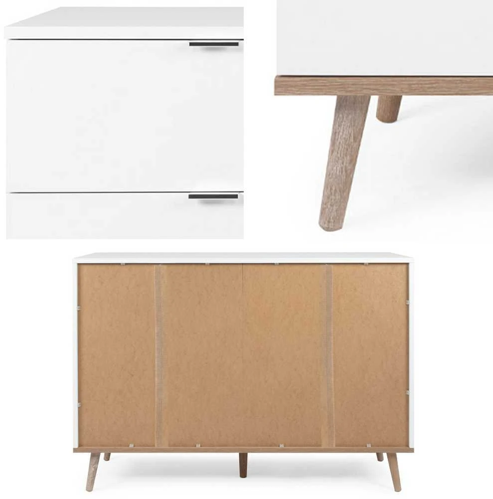 Homestyle4U Komoda, 120x40x86 cm, balta