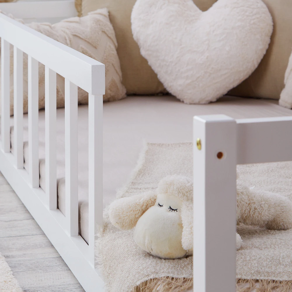 Homestyle4U vaikiška lova, Montessori, 90x200 cm, Balta